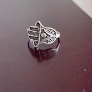 Sterling Silver Hasma Hand Ring